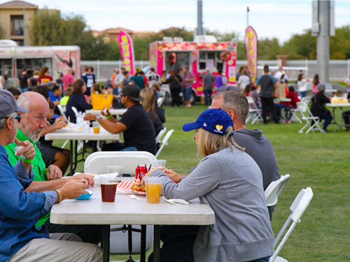 People gathered at outdoor events